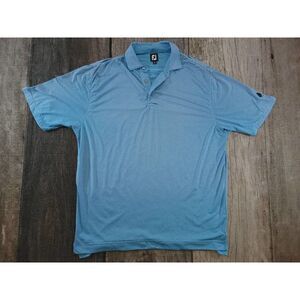 Footjoy Golf Polo Shirt Mens XL Blue Navy Stripe Short Sleeve EUC Microfiber